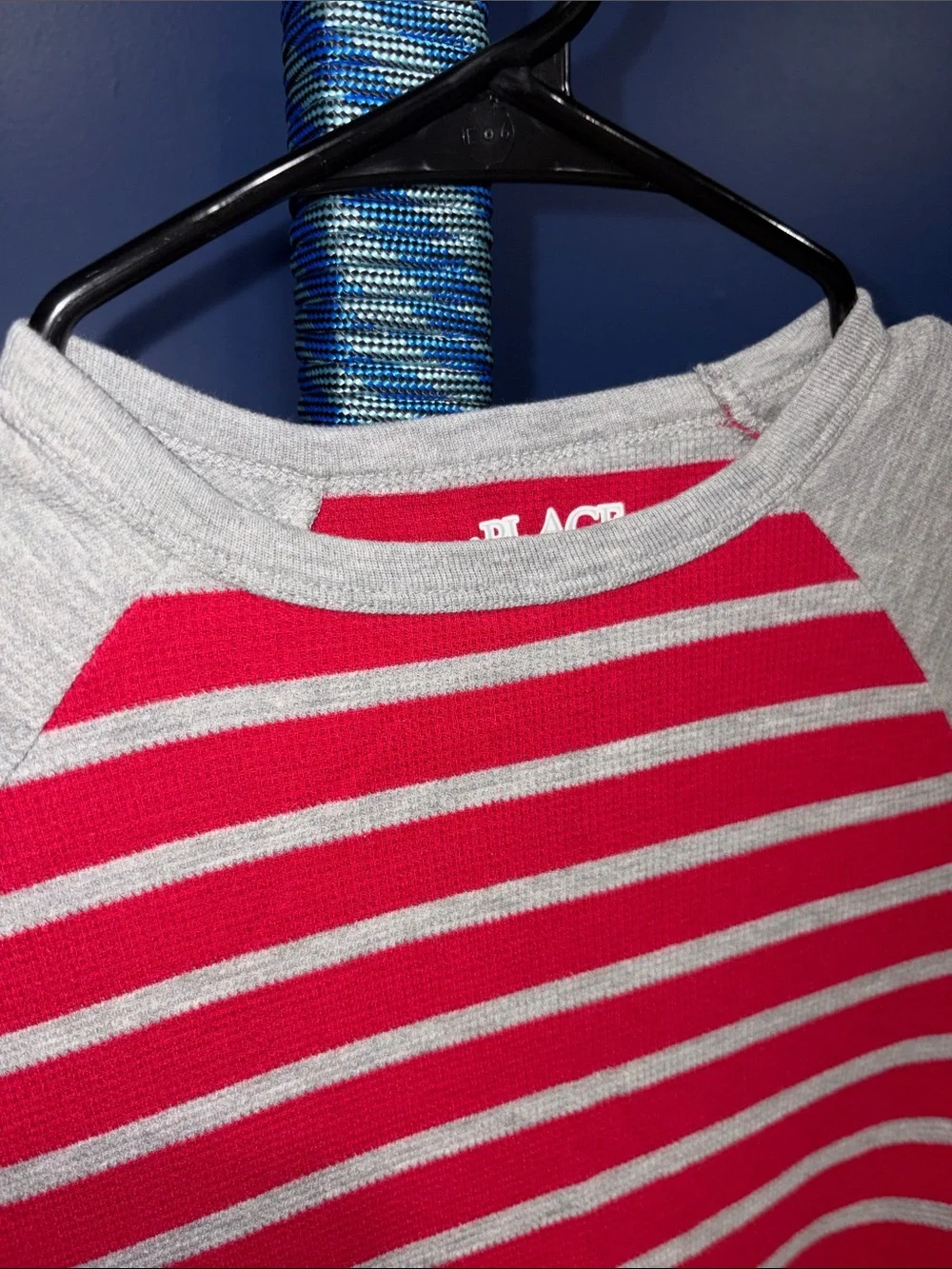 The Children's Place- Red and Gray Striped Long Sleeve Top Size 7/8